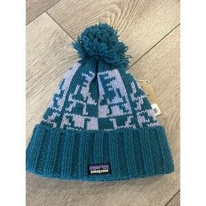 Patagonia‎ Women's Snowbelle Beanie Hat Blue Wool Fleece Lined Hiking Outdoors